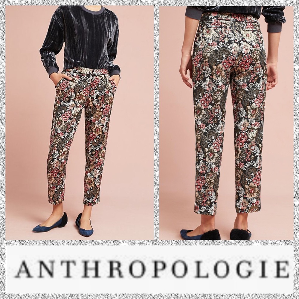 Anthropologie Floral Trousers - Multicolor
